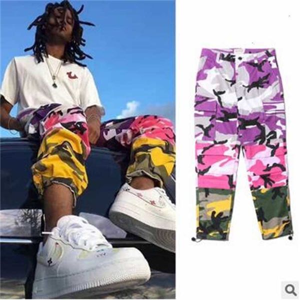 men's pants hip hop patchwork camouflage overalls men women fashion streetwear cotton straight high street military style oversize msub, Black
men's pants hip hop patchwork camouflage overalls men women fashion streetwear cotton straight high street military style oversize msub, Black