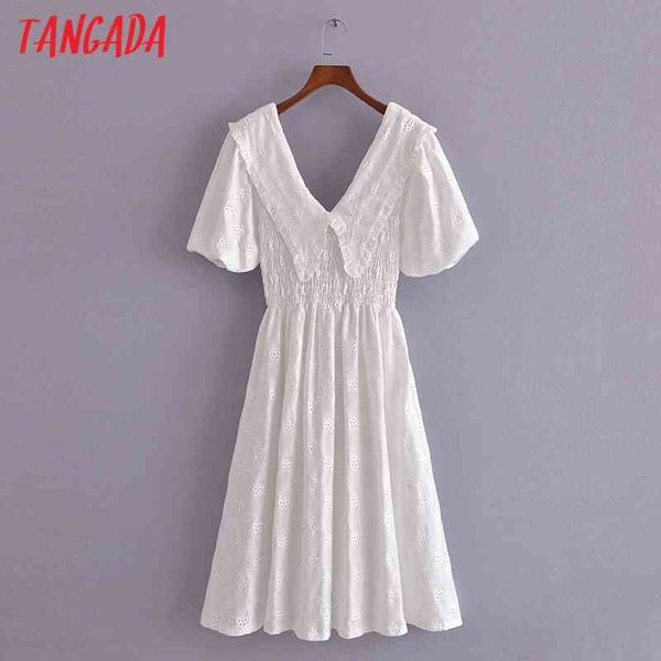 women white cotton embroidery romantic dress puff short sleeve backless females midi dresses vestidos 3h271 210416, Black;gray
women white cotton embroidery romantic dress puff short sleeve backless females midi dresses vestidos 3h271 210416, Black;gray