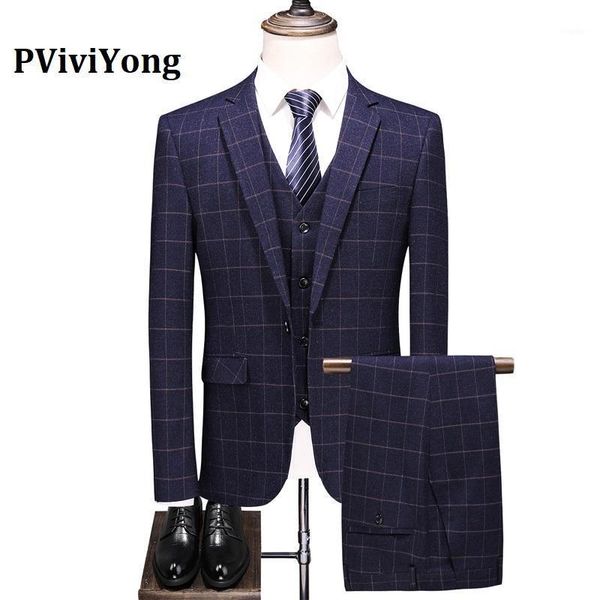 men's suits & blazers pviviyong brand 2021 wedding suit men slim grid business three-piece (jackets + vest pants) 9655, White;black
men's suits & blazers pviviyong brand 2021 wedding suit men slim grid business three-piece (jackets + vest pants) 9655, White;black