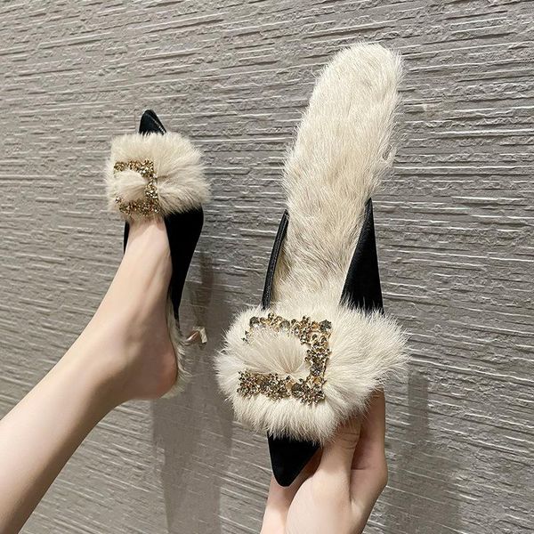 dress shoes 2021 spring and autumn fashion design furry sandals for women winter all-match pointed high heels stiletto sexy, Black
dress shoes 2021 spring and autumn fashion design furry sandals for women winter all-match pointed high heels stiletto sexy, Black
