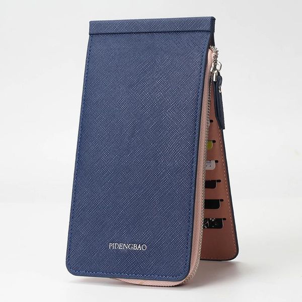 card holders 2021 men's and women's long bag multi-card position korean cross pattern mobile phone multi-function wallet, Brown;gray
card holders 2021 men's and women's long bag multi-card position korean cross pattern mobile phone multi-function wallet, Brown;gray