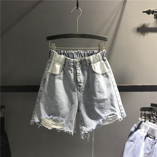 women's jeans hole contrast color denim shorts 2021 summer all-match elastic high waist loose five-point pants women, Blue
women's jeans hole contrast color denim shorts 2021 summer all-match elastic high waist loose five-point pants women, Blue