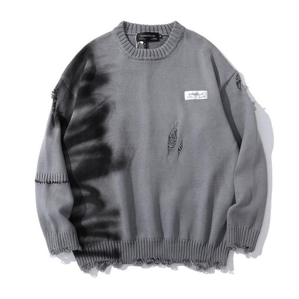 men's sweaters high street sweater men pullover lazy style patchwork clothes thick warm tie-dye broken hole knitted drop, White;black
men's sweaters high street sweater men pullover lazy style patchwork clothes thick warm tie-dye broken hole knitted drop, White;black