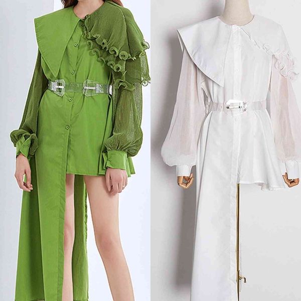 women's blouses & shirts european and american spring heavy industries ruffle stitching irregular pleated long-sleeved shirt 966c, White
women's blouses & shirts european and american spring heavy industries ruffle stitching irregular pleated long-sleeved shirt 966c, White