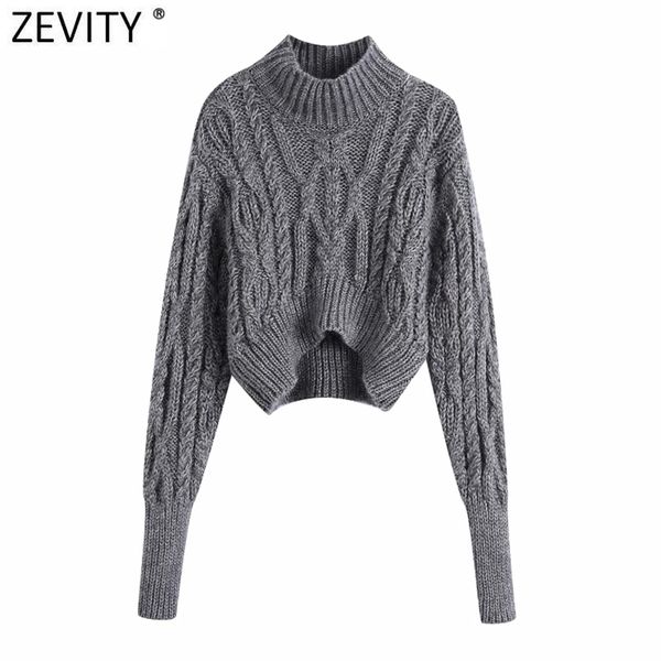 women vintage turtleneck twist crochet short knitting sweater female lantern sleeve chic casual pullovers s564 210416, White;black
women vintage turtleneck twist crochet short knitting sweater female lantern sleeve chic casual pullovers s564 210416, White;black