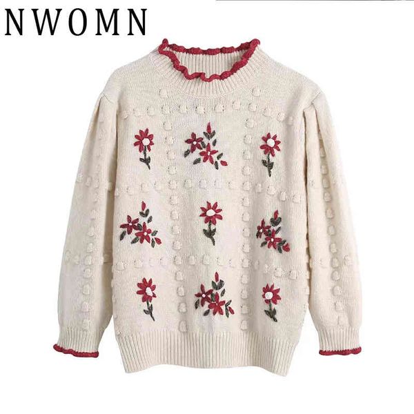 nwomn za 2021 beige cute christmas women floral short knitted embroidery elegant long sve wo sweaters, White;black
nwomn za 2021 beige cute christmas women floral short knitted embroidery elegant long sve wo sweaters, White;black