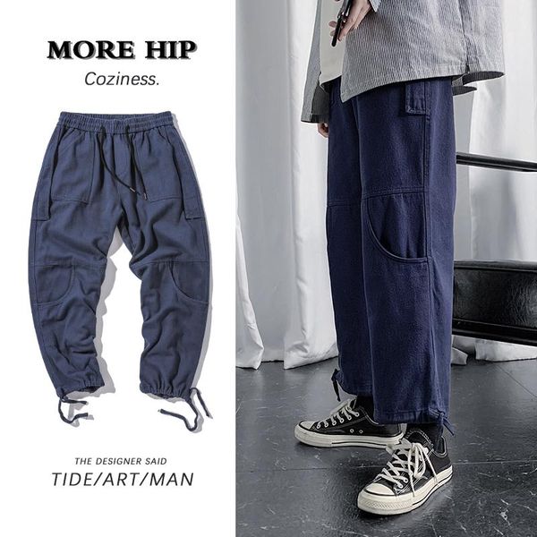men's pants cotton drawstring casual fashion multi-pocket overalls men streetwear loose hip hop straight trousers mens m-3xl, Black
men's pants cotton drawstring casual fashion multi-pocket overalls men streetwear loose hip hop straight trousers mens m-3xl, Black