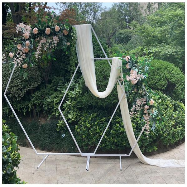 party decoration hexagon wedding arch diamond wrought iron background frame diy path artificial flower
party decoration hexagon wedding arch diamond wrought iron background frame diy path artificial flower