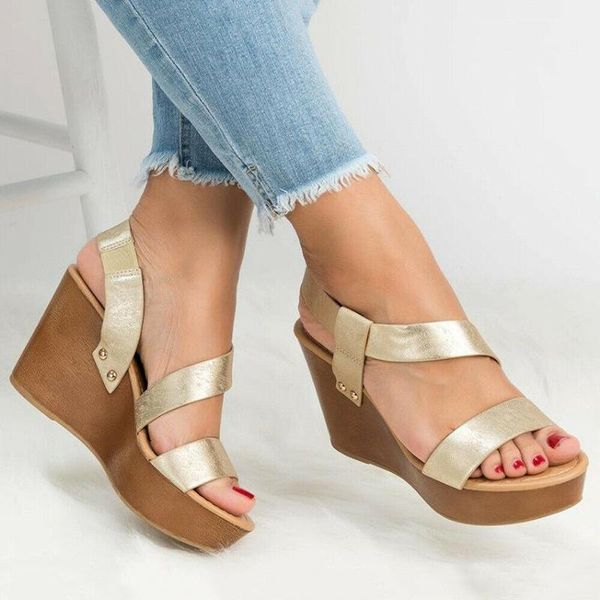 women sandals ankle strap wedges heel slingback platform ladies summer pu casual shoes j55, Black
women sandals ankle strap wedges heel slingback platform ladies summer pu casual shoes j55, Black