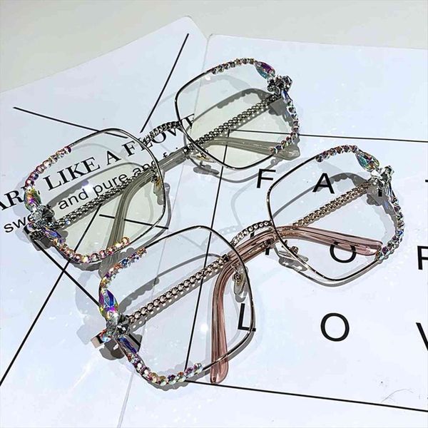 Fashion Square Sunglasses Women Metal Frame Blue Light Blocking Glasses Rhinestone Eyeglasses Clear Shades Uv400, White;black
Fashion Square Sunglasses Women Metal Frame Blue Light Blocking Glasses Rhinestone Eyeglasses Clear Shades Uv400, White;black