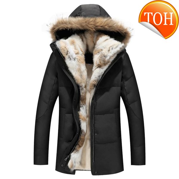 thick down men winter jackets mans duck coat cashmere wool parka jacket coats rabbit fur hooded parkas outerwear new, Black
thick down men winter jackets mans duck coat cashmere wool parka jacket coats rabbit fur hooded parkas outerwear new, Black