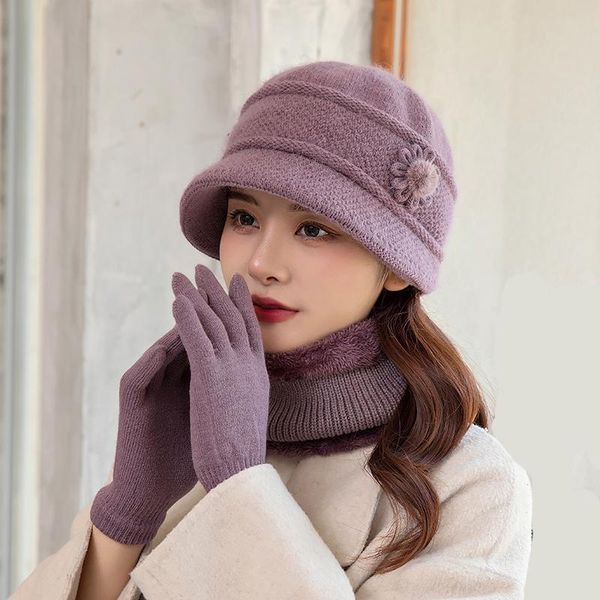 beanies autumn winter middle-aged mother thick warm knitted cap for women elegant flowers fur bucket hat scarf gloves set
beanies autumn winter middle-aged mother thick warm knitted cap for women elegant flowers fur bucket hat scarf gloves set