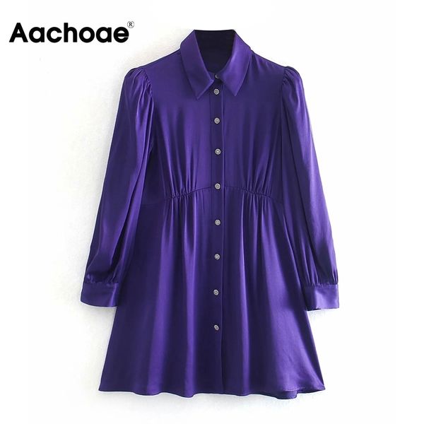 aachoae chic women purple shirt dress female puff long sleeve satin mini dresses beading buttons elegant a-line dress 210413, Black;gray
aachoae chic women purple shirt dress female puff long sleeve satin mini dresses beading buttons elegant a-line dress 210413, Black;gray