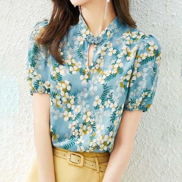 women's blouses & shirts chinese wind buckle collar chiffon shirt summer dress 2021 bubble sleeves reduced age broken flower silk sweat, White
women's blouses & shirts chinese wind buckle collar chiffon shirt summer dress 2021 bubble sleeves reduced age broken flower silk sweat, White