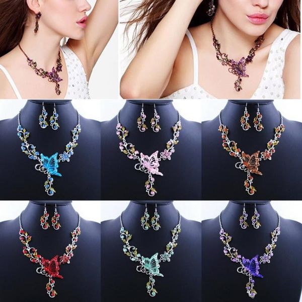 earrings & necklace c6ud elegant butterfly flower rhinestone pendant jewelry set, Silver
earrings & necklace c6ud elegant butterfly flower rhinestone pendant jewelry set, Silver