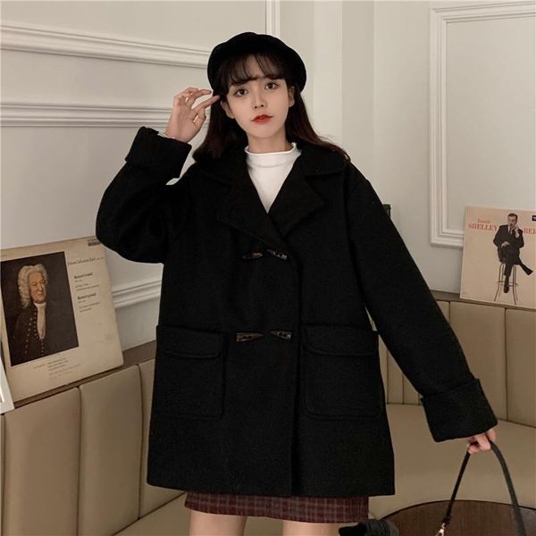 women's wool & blends short jacket women 2021 autumn winter slim faux leather jackets fashion long sleeve zipper girls coat outwear 5xl, Black
women's wool & blends short jacket women 2021 autumn winter slim faux leather jackets fashion long sleeve zipper girls coat outwear 5xl, Black