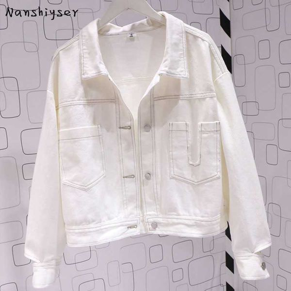 women's harajuku pocket hole white denim jacket spring 2021 fashion short coat casual jeans chaqueta mujer jackets, Black;brown
women's harajuku pocket hole white denim jacket spring 2021 fashion short coat casual jeans chaqueta mujer jackets, Black;brown