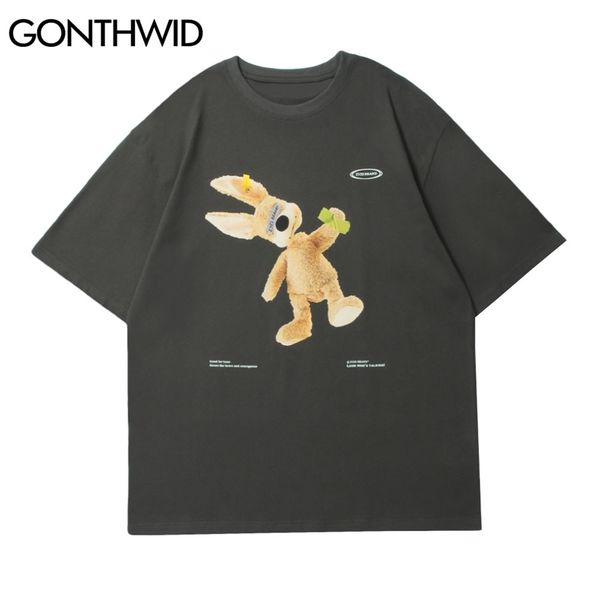 short sleeve t-shirts streetwear men summer cartoon rabbit print tshirts casual harajuku hip hop cotton loose tees 210602, White;black
short sleeve t-shirts streetwear men summer cartoon rabbit print tshirts casual harajuku hip hop cotton loose tees 210602, White;black