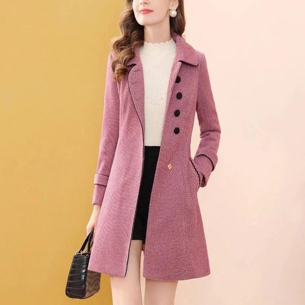 women's wool & blends temperament retro doll collar jacket female autumn and winter 2021 simple waist fashion all-match coat, Black
women's wool & blends temperament retro doll collar jacket female autumn and winter 2021 simple waist fashion all-match coat, Black