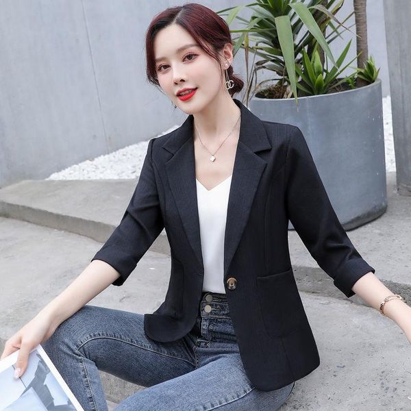 women's suits & blazers women blazer thin black white office lady suit coat 2021 fashion basic coats summer chaquetas mujer, White;black 
women's suits & blazers women blazer thin black white office lady suit coat 2021 fashion basic coats summer chaquetas mujer, White;black