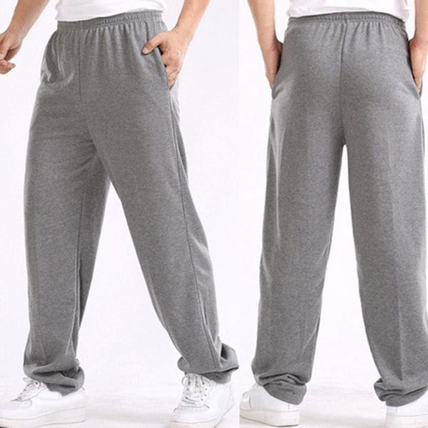 men solid color elastic waistband pockets sports hip hop loose straight pants men's, Black
men solid color elastic waistband pockets sports hip hop loose straight pants men's, Black