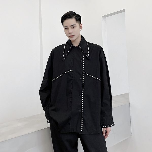 men's casual shirts male rivet long sleeve japan style streetwear hip hop punk gothic loose stage clothing 14rc, White;black
men's casual shirts male rivet long sleeve japan style streetwear hip hop punk gothic loose stage clothing 14rc, White;black