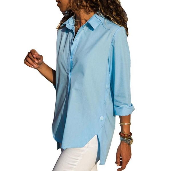 & autumn solid color turn-down collar shirts women casual long sleeve irregular hem blouse ladies office blusas women's blouses, White
& autumn solid color turn-down collar shirts women casual long sleeve irregular hem blouse ladies office blusas women's blouses, White