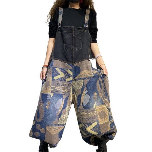 women's jeans fairynatural spring fall british style patchwork retro ladies overalls plaid casual gothic women pants punk pocket harem, Blue
women's jeans fairynatural spring fall british style patchwork retro ladies overalls plaid casual gothic women pants punk pocket harem, Blue