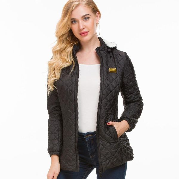 women's wool & blends autumn and winter solid color hooded long section slim cotton coat jacket lambskin, Black
women's wool & blends autumn and winter solid color hooded long section slim cotton coat jacket lambskin, Black
