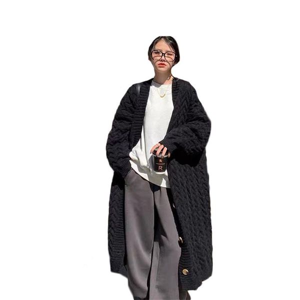 women's knits & tees retro twist knit cardigan women autumn winter fashion casual loose thick v-neck long sleeve mid-length black jacke, White
women's knits & tees retro twist knit cardigan women autumn winter fashion casual loose thick v-neck long sleeve mid-length black jacke, White