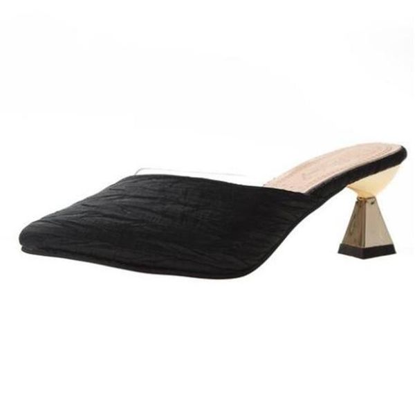 slippers half female summer pointed shallow mouth women's shoes fashion wild temperament baotou sandals, Black
slippers half female summer pointed shallow mouth women's shoes fashion wild temperament baotou sandals, Black