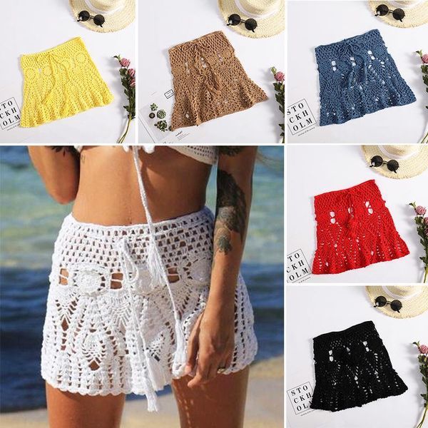 women's swimwear solid cover up summer hollow out beach skirt 2021 crochet -up women bikini coverups saida de praia, White;black
women's swimwear solid cover up summer hollow out beach skirt 2021 crochet -up women bikini coverups saida de praia, White;black