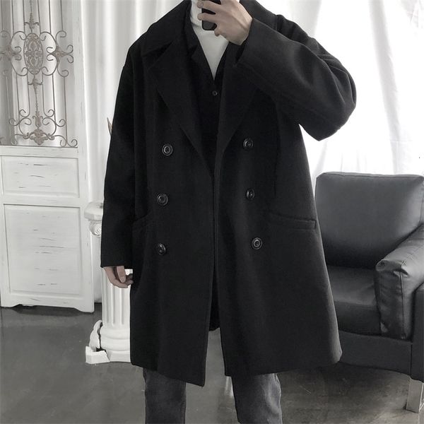 men's wool & blends winter jacket high-quality coat casual slim collar long cotton trench kkfu, Black
men's wool & blends winter jacket high-quality coat casual slim collar long cotton trench kkfu, Black
