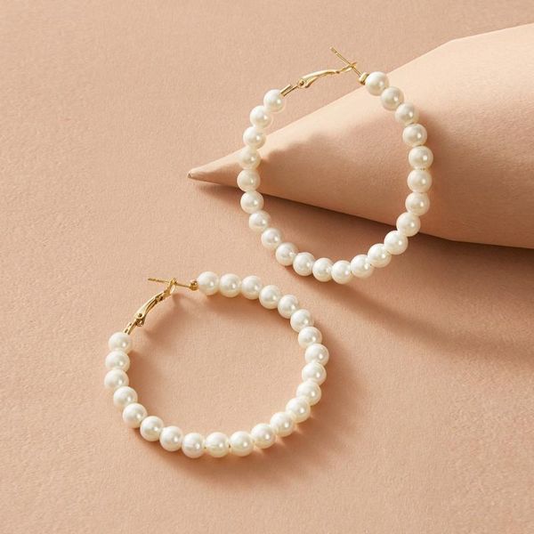dangle & chandelier white imitation pearl circle hoop simple gold color metal women's fashion big hoops statement jewellery earrings, Silver
dangle & chandelier white imitation pearl circle hoop simple gold color metal women's fashion big hoops statement jewellery earrings, Silver