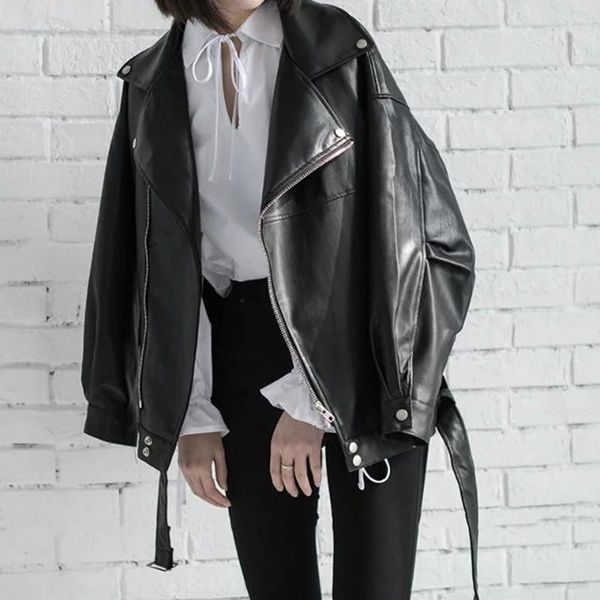 women's jackets [eam 2021 spring leather loose turn-down collar zipper fashion wild jacket, Black;brown
women's jackets [eam 2021 spring leather loose turn-down collar zipper fashion wild jacket, Black;brown