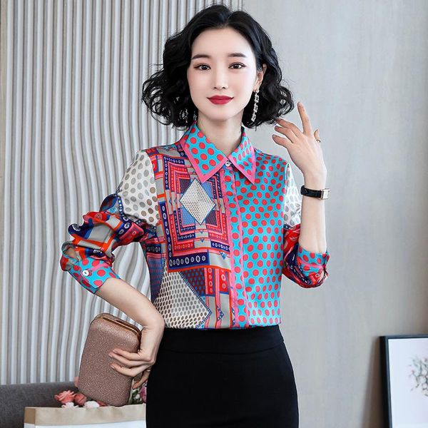 women's blouses & shirts women elegant dot prints soft work wear blouse silk patchwork 2021 long sleeve plus size 3xl vogue streetwear, White
women's blouses & shirts women elegant dot prints soft work wear blouse silk patchwork 2021 long sleeve plus size 3xl vogue streetwear, White