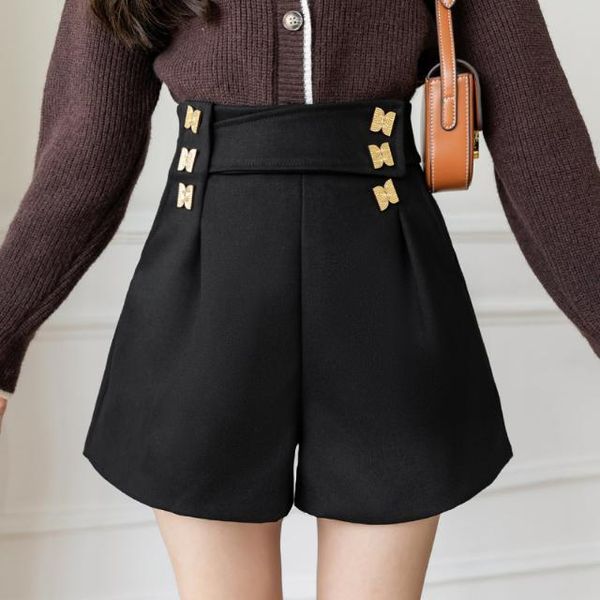 women's shorts autumn winter woolen for women high waist double breasted loose wide leg short female fashion korean solid e149, White;black
women's shorts autumn winter woolen for women high waist double breasted loose wide leg short female fashion korean solid e149, White;black