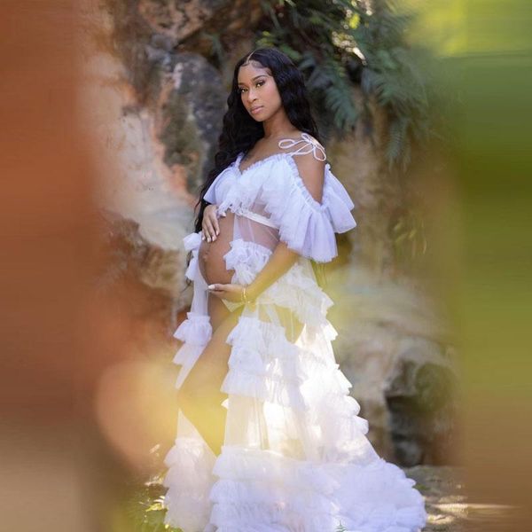 party dresses poshoot robe maternity dress transparent white puffy ruffles prom gown spaghetti tulle dressing for baby shower, White;black
party dresses poshoot robe maternity dress transparent white puffy ruffles prom gown spaghetti tulle dressing for baby shower, White;black