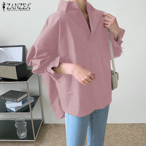 women's blouses & shirts stylish puff sleeve women zanzea spring solid baggy blusas female lace up lapel tunic casual chemise oversize, White
women's blouses & shirts stylish puff sleeve women zanzea spring solid baggy blusas female lace up lapel tunic casual chemise oversize, White