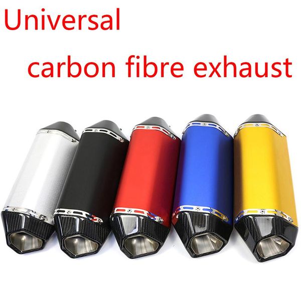 51mm universal motorcycle exhaust pipe escape carbon fiber muffler for rc390 z800 fz6 cb600 mt07 z400 r3 r25 cbr500 right left system
51mm universal motorcycle exhaust pipe escape carbon fiber muffler for rc390 z800 fz6 cb600 mt07 z400 r3 r25 cbr500 right left system