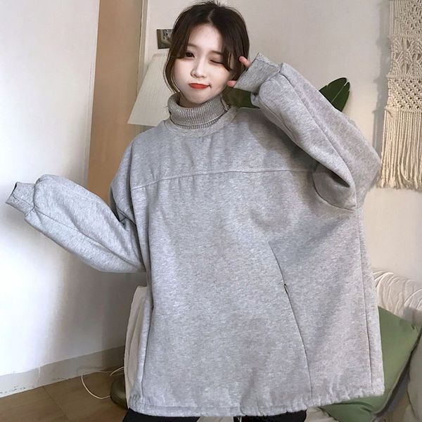 oversized sweatshirt women thier plus veet solid false two-piece turtlene poet loose oversize long style womens leisure, Black
oversized sweatshirt women thier plus veet solid false two-piece turtlene poet loose oversize long style womens leisure, Black