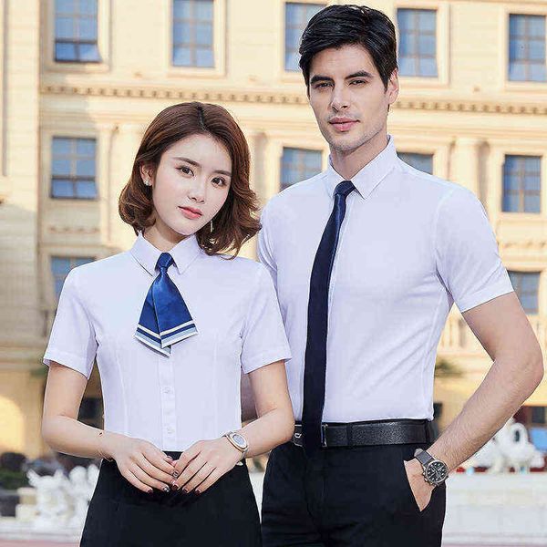 luxury men's suits blazers 7-color short sleeve elastic slim fit non iron and women's same white shirt busins suit administrative, White;black
luxury men's suits blazers 7-color short sleeve elastic slim fit non iron and women's same white shirt busins suit administrative, White;black