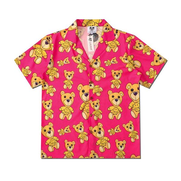 men's casual shirts 2021 high street hawaiian little bear full print beach cardigan leisure short sleeves man, White;black
men's casual shirts 2021 high street hawaiian little bear full print beach cardigan leisure short sleeves man, White;black