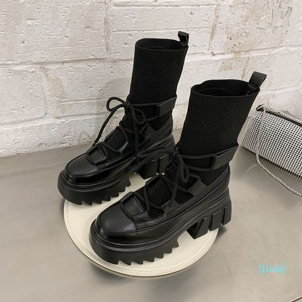 winter woman fashion sock ankle platform women's round toe shoes women thick sole boots black
winter woman fashion sock ankle platform women's round toe shoes women thick sole boots black