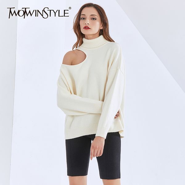 loose sweater for women turtleneck long sleeve one off shouder knitting pullovers casual sweaters female 210524, White;black
loose sweater for women turtleneck long sleeve one off shouder knitting pullovers casual sweaters female 210524, White;black