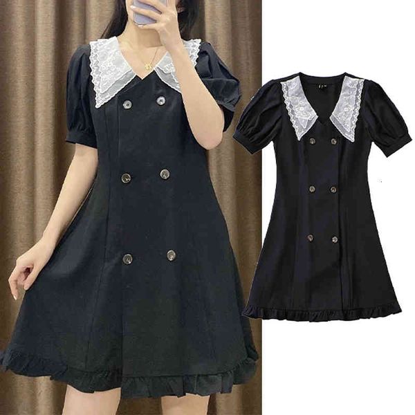 rompers 2021 spring woman fashion double breasted bow short sleeves thin ladies dressed lapel neck dress, Black;white
rompers 2021 spring woman fashion double breasted bow short sleeves thin ladies dressed lapel neck dress, Black;white
