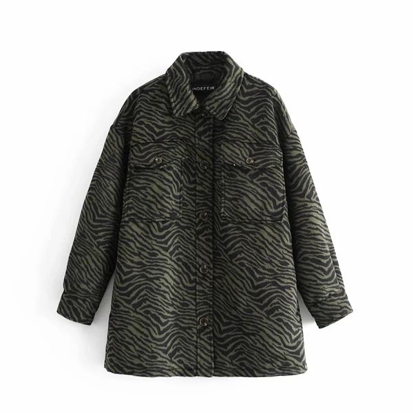 autumn and winter women's army green loose pocket mid-length retro animal print shirt jacket 210521, Black;brown
autumn and winter women's army green loose pocket mid-length retro animal print shirt jacket 210521, Black;brown