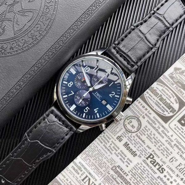 chronograph watch working mens black leather satch stainless steel quartz movement men wristwatches fashion designer watches btime, Slivery;brown
chronograph watch working mens black leather satch stainless steel quartz movement men wristwatches fashion designer watches btime, Slivery;brown