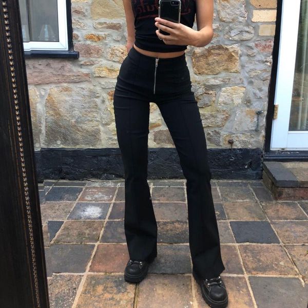 women's pants & capris women casual flared trousers fashion solid color/stripe zipper mid-waist long for outdoors indoors spring fall, Black;white
women's pants & capris women casual flared trousers fashion solid color/stripe zipper mid-waist long for outdoors indoors spring fall, Black;white