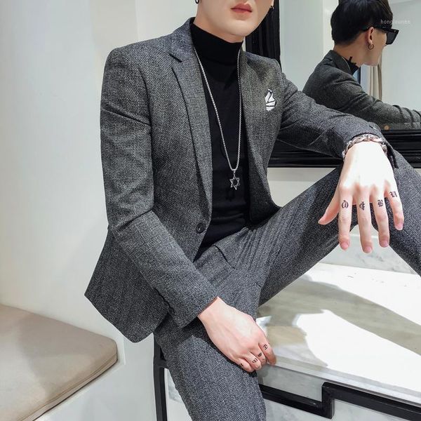 men's suits & blazers 2021 net red suit male british wind slim small handsome business casual wedding tide, White;black
men's suits & blazers 2021 net red suit male british wind slim small handsome business casual wedding tide, White;black